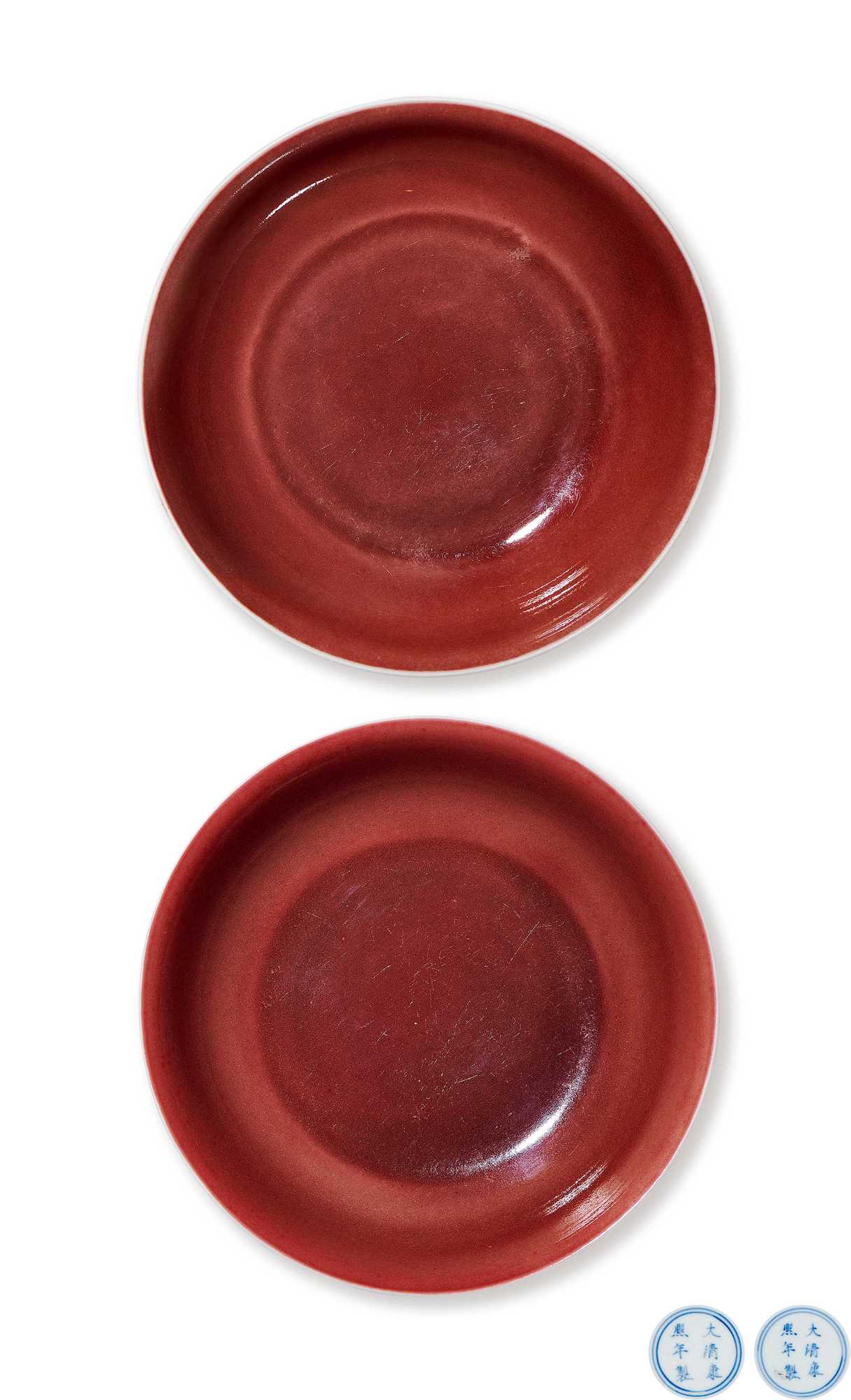 中国古美術　清時代釉裏紅龍文皿【大清康熙年製】在銘　F55-0 中国古美術清時代釉裏紅龍文皿【大清康熙年製】在銘F55-0